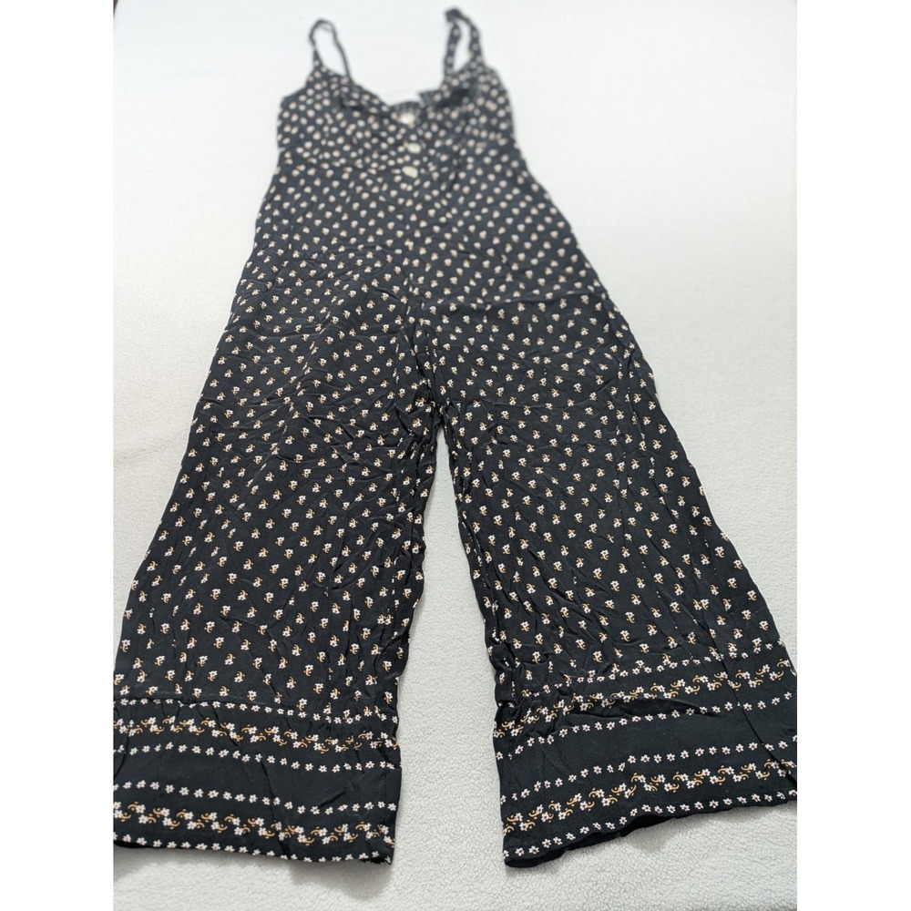 Anthropologie Women's Black Floral Size 4 Romper One-Piece FAITHFULL THE BRAND - Picture 2 of 13